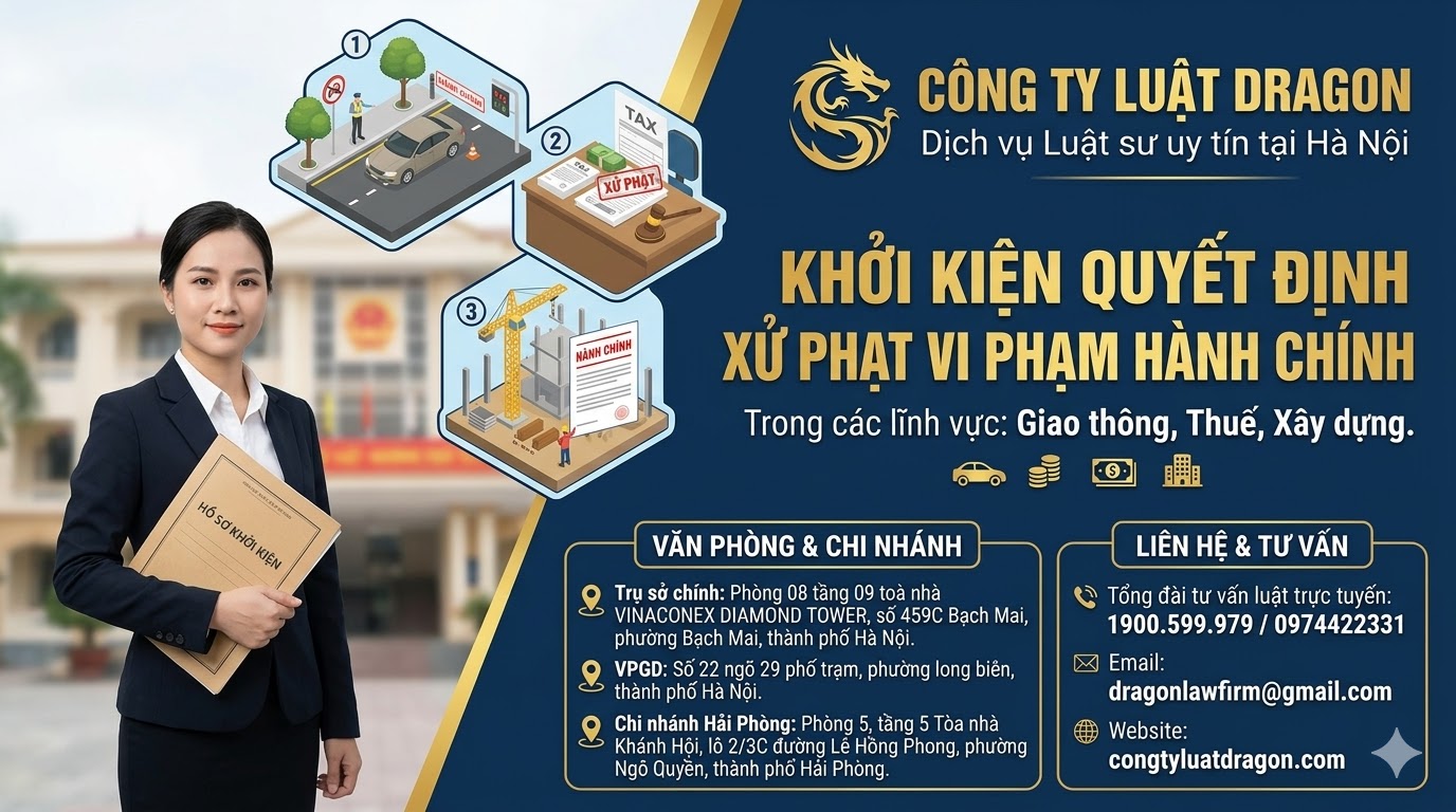 Khởi kiện quyết định xử phạt vi phạm hành chính trong lĩnh vực giao thông, thuế, xây dựng